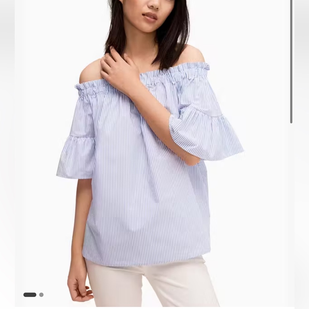 Kate Spade New York Broome Street Stripe Off-The-Shoulder Top